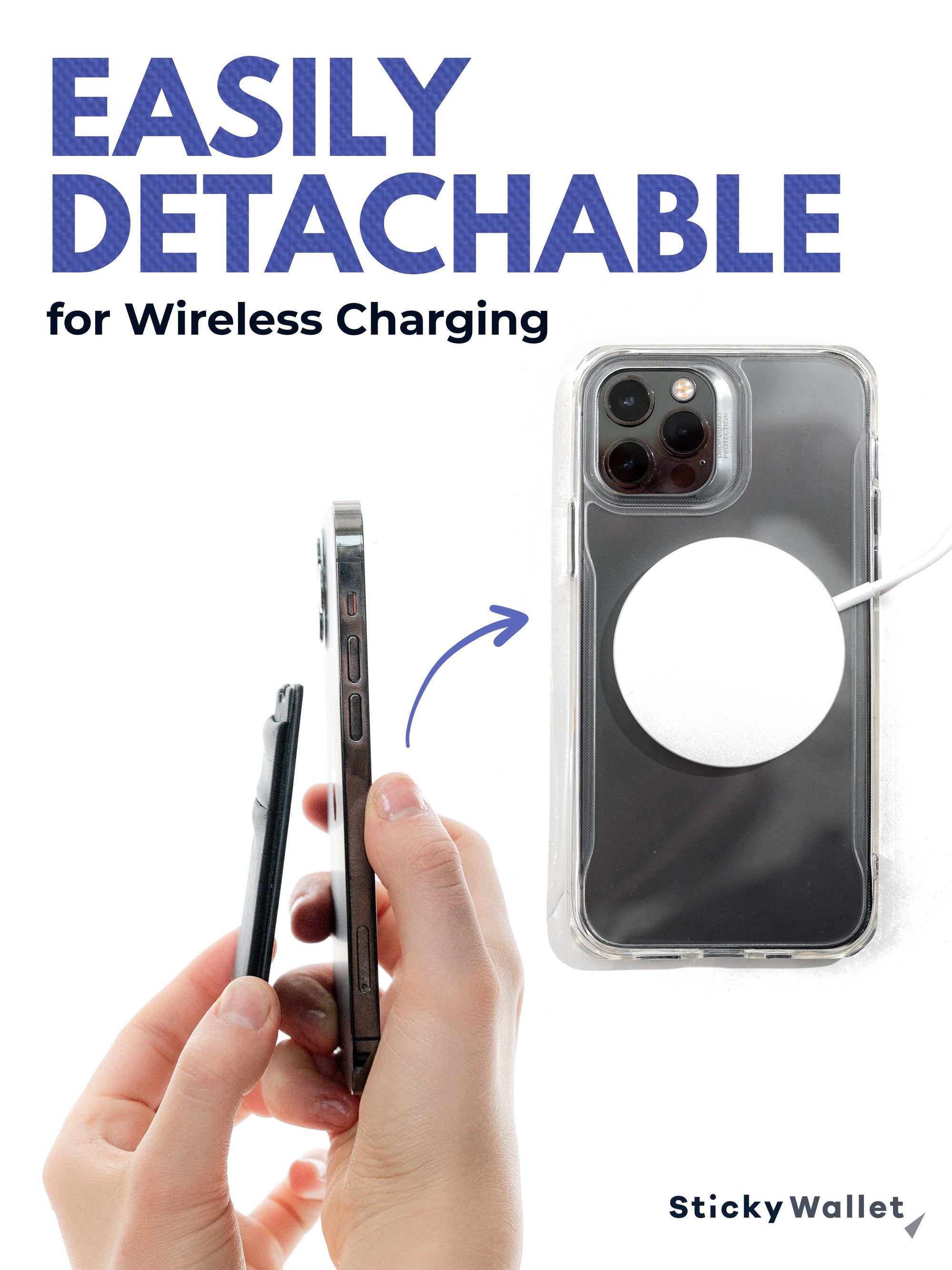 The StickyWallet MagSafe – Premium Spandex MagSafe Phone Wallet for Apple iPhone 13 &amp; 12 + Pro &amp; Pro Max Models – Detachable Magnetic Card Holder – Unique Design with 2 Pockets, Black The StickyWallet