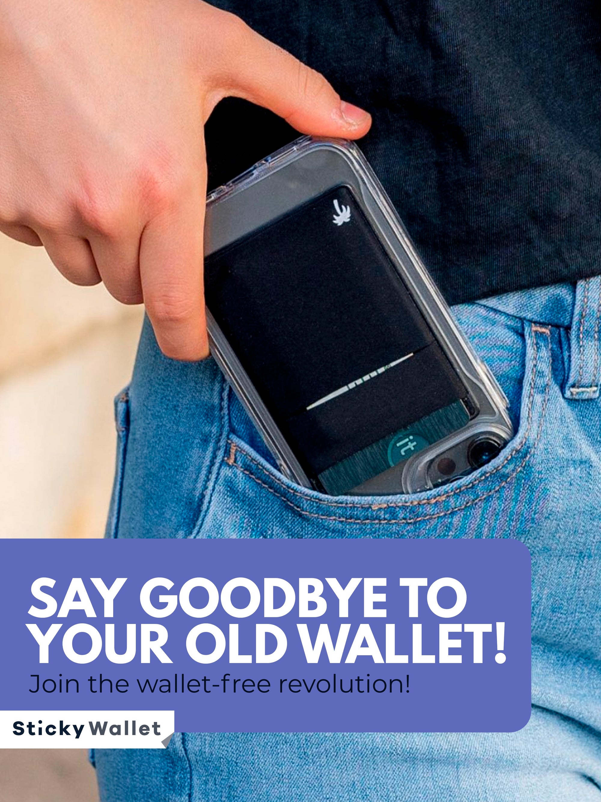 The StickyWallet MagSafe – Premium Spandex MagSafe Phone Wallet for Apple iPhone 13 &amp; 12 + Pro &amp; Pro Max Models – Detachable Magnetic Card Holder – Unique Design with 2 Pockets, Black The StickyWallet